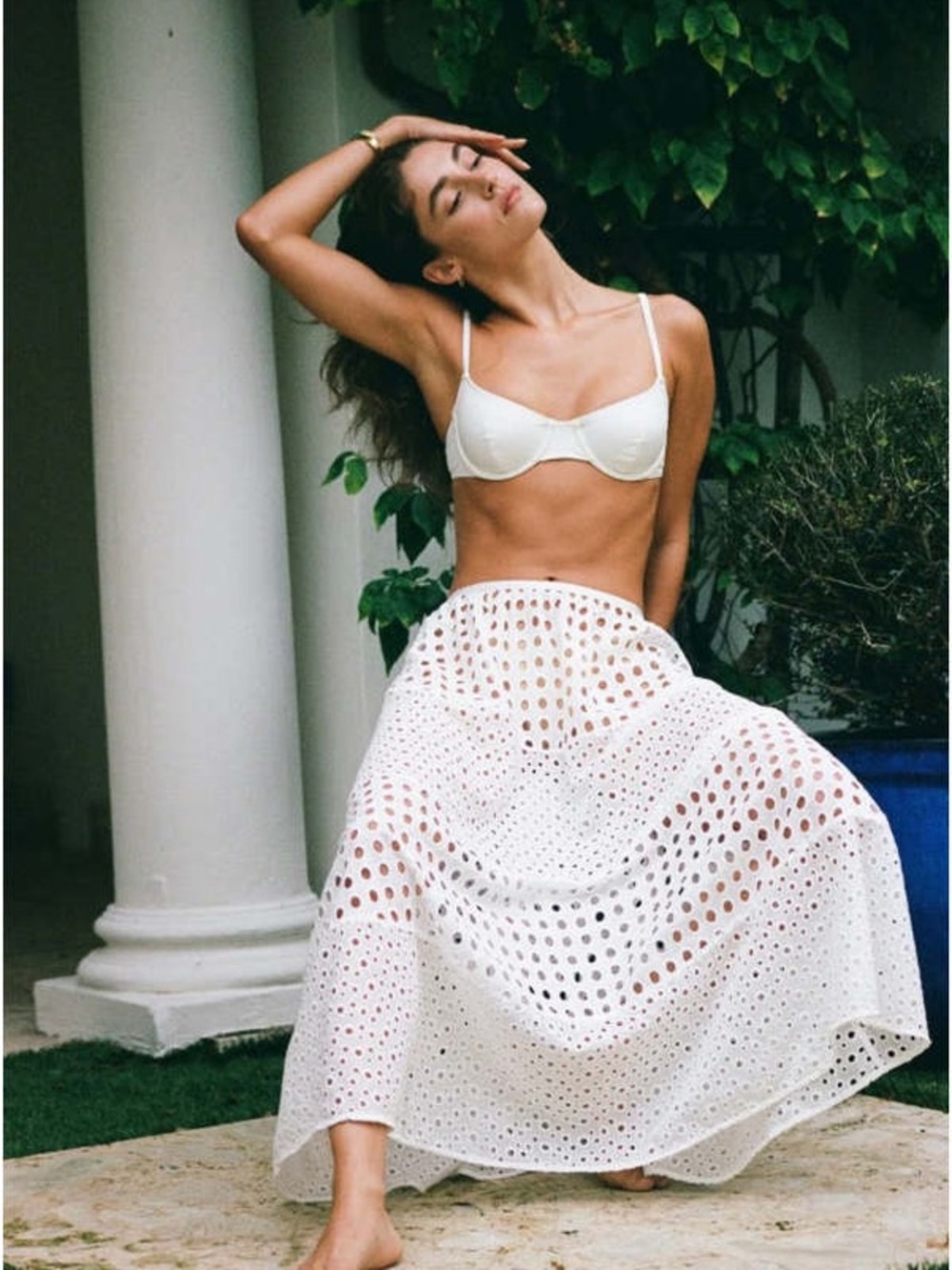 Solid & Striped the Georgia Eyelet Maxi Skirt